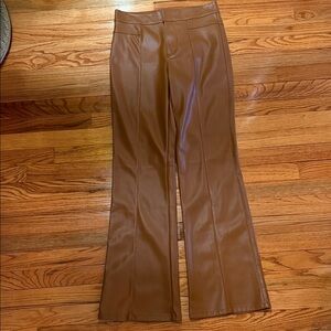 Free People Brown Flare Pants Vegan Leather